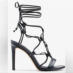 Express Black Lace-Up Heels